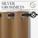 NICETOWN Sleek Blackout Curtains 78 inches Length for Windows, Noise Reducing and Block Draft Panels for Door Doorway Laundry Office Luxury Decor Theme (2 Panels, Gold Brown, W55 x L78 -Inch)