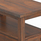 SIMPLIHOME Warm Shaker SOLID WOOD 14 Inch Wide Rectangle Transitional Narrow Side Table in Distressed Charcoal Brown, For the Living Room and Bedroom
