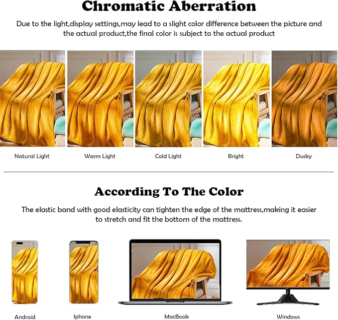 NEWCOSPLAY Super Soft Queen Blanket Mustard Yellow Premium Silky Flannel Fleece Leaves Pattern Lightweight Bed Blanket All Season Use (Mustard Yellow, Queen(90"x90"))