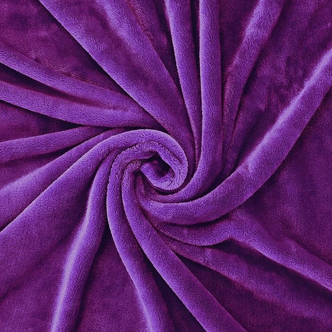 Exclusivo Mezcla Fleece Throw Blanket for Couch, Sofa, 300GSM Super Soft and Warm Blankets, Purple Throw All Season Use, Cozy, Plush, Lightweight, 50x60 Inches