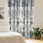 Ambesonne Geometric Floral Window Curtains Pack of 2, Classic Marble Print Ornate Leafy Flowers and Futurist Stripes, Lightweight Set with Rod Pocket, 4 Panels of - 28" x 95", Ceil Blue Laurel Green