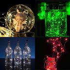 WATERGLIDE 24 Pack Fairy Lights Battery Operated (Included), 7 ft 20 LED Mini String Lights, Waterproof Silver Wire Firefly Starry Lights for DIY Wedding Christmas Party Mason Jars Decor, Multicolor