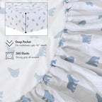 RUVANTI Flannel Sheets King Size - 100% Cotton Brushed King Bed Sheets Set - Deep Pockets 16 Inches - All Seasons Breathable & Extra Soft - Warm & Cozy, 4 Piece, Happy Cubs
