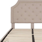 Flash Furniture Brighton Full Size Tufted Upholstered Platform Bed in Beige Fabric