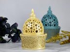 Intense Oud Calligraphy Style Closed Resin Incense Burner – 8 Inches, Beige Metal Tray, Arabian Bakhoor Burner for Yoga, Aromatherapy, Home, Office & Bedroom Decor