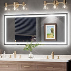 TokeShimi LED Bathroom Mirror 60 x 28 Lighted Bathroom Vanity Mirror with Lights,Brighter Frontlit and Backlit Light up Anti Fog Mirror
