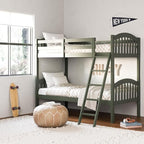Storkcraft Long Horn Twin-Over-Twin Bunk Bed (Olive) - GREENGUARD Gold Certified, Converts to 2 Individual Twin Beds