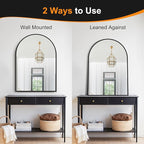 Delma Arched Bathroom Mirror, 28"x40" Wall Mounted Vanity Mirror for Bedroom, Living Room and Entryway, Gold