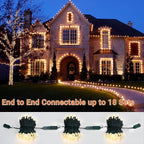 Brizled Gentle Twinkle C5 Christmas Lights, 33ft 100 LED Christmas String Lights, Connectable 120V Warm White Xmas Tree Light Indoor Outdoor Twinkle Xmas Light for Tree Home Holiday Wedding Decor