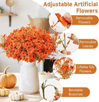 SHareconn 48 Bundles Artificial Fall Flowers for Outdoors Decoration, UV Resistant Silk Eucalyptus Lavender Faux Autumn Fake Plants for Outside Indoor Garden Yard Porch Home Decor, Autumn Colours