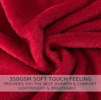 Flannel Fleece Twin Size Summer Blanket All Season 350GSM Lightweight Throw for The Bed Extra Soft Brush Fabric Winter Warm Sofa Blanket 66" x 90"(Burgundy Red Twin)