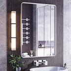 ISKM Brushed Silver Mirror for Bathroom, 24 x 36 Inch Wall Mounted Vanity Mirror, Non-Rusting Stainless Steel Metal Framed Mirror (Horizontal/Vertical)