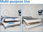 Qingzhou Box Spring Full Size Bed Bases, 9 Inch High Metal Full Size Box Spring Only, Heavy Duty Mattress Foundation with Fabric Cover, Easy Assembly, Quiet Noise Free, Non Slip, Black