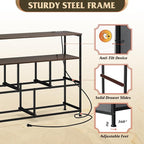 WLIVE 5 Drawer Dresser TV Stand for 45 Inch TV, Entertainment Center with Open Shelf and Power Outlet, Chest of Drawers for Bedroom, Living Room, Closet, Dark Grey