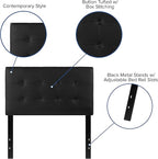Flash Furniture Lennox Tufted Upholstered Twin Size Headboard in Black Vinyl