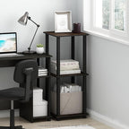 Furinno SIMPLISTIC Side Table Set of 2, 2-Tier End Table, Nightstand, Night Stand, Bedside Table, Easy Assembly, for Living Room, Bedroom, Columbia Walnut