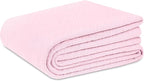 COTTON CRAFT Soft Cotton Thermal Blanket - Plush Herringbone Twill - All Season Luxurious Breathable Skin Friendly Lightweight Cooling Throw Blanket - Sofa Couch Travel Camping Dorm - Twin Light Pink