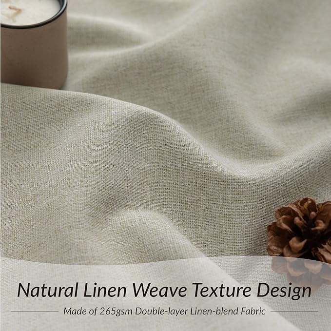KangBang Extra Wide Pinch Pleated Blackout Curtains 84 Inch Length 2 Panels Set, Thermal Insulated Linen Curtains for Sliding Door Living Room, Elegant Pleat Draperies with Hooks,60x84, Linen
