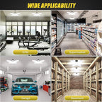 LED Garage Lights 4 Pack, 80W LED Shop Light with 4+1 Multi-Position Panels Deformable E26/E27 Ceiling Light, 6500k 8000LM Ceiling Led Daylight for Shop, Basement, Workshop, Attic, Barn