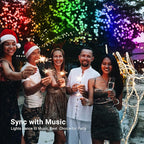 Brizled Christmas String Lights, 33ft 100 LED Color Changing Christmas Lights with Remote, RGB Christmas Tree Light Dimmable Music Plugin Mini Xmas Light Outdoor for Xmas Party Home