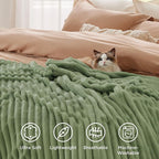 Bedsure GentleSoft Reseda Fleece Twin Blanket for Couch - Super Soft Cozy Blankets for Women, Cute Small Throws for Girls, 60x80 Inches
