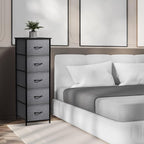 Sorbus Nightstand with 5 Drawers - Bedside Furniture & Night Stand End Table Dresser with Steel Frame, Wood Top, Easy Pull Fabric Bins for Home, Bedroom Accessories, Office & Dorm
