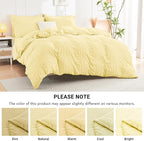 HYMOKEGE Yellow Twin Comforter Set Seersucker 5 Pieces, All Season Luxury Bed in a Bag for Bedroom, Bedding Set with Comforter, Sheets, Pillowcase & Sham