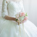 Wedding Bouquets for Bride Bridesmaid, Artificial Dusty Rose Bride Flower Bouquet for Wedding Church Decoration Ceremony, Anniversary, etc, Roses Flowers