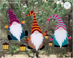 6 x 12 Christmas Elf Window Clings. Colorful Nordic Christmas Gnome Window Decal Decoration. Reusable, No Adhesive, Window, Door & Glass Scandinavian Holiday Décor. Made in America. (Large, Set of 6)