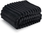Bedsure GentleSoft Twin Blanket for Couch - Cozy Soft Blankets for Women, Cute Small Fleece Throws for Girls, Black, 60x80 Inches