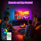 maylit ICRGB TV LED Backlight, 24.6ft Bluetooth LED Lights for TV 85-100in, USB Powered TV Lights Kit with Remote and App Control, Music Sync, Color Change with TV Sound, Bias Lighting for HDTV