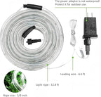 Lighting EVER 33ft 240 LED Outdoor Rope Lights Cool White 6000K, 24 V Connectable, Waterproof Clear Tube String Lights for Deck Railing, Patio Ground, Garden, Yard Lawn, Flower Bed Landscape, Camping