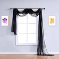 Warm Home Designs 30 Feet Long Sheer Black Window Scarf. These XXL Length Valance Window Scarves 54 X 360 Inches in Size. Great as Bed Canopy or Wedding Arch Draping Fabric. AM Black 360"