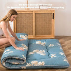 MAXYOYO Floral Printed Rustic Japanese Floor Mattress - Foldable Futon, Roll Up Camping Bed for Adults, Floor Lounger, Couches and Sofas, King Size