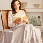Exclusivo Mezcla Fleece Blanket King Size for Bed, Super Soft and Warm, All Season Use, Cozy, Plush, Lightweight, 120x120 Inches, Light Grey
