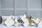 Ambesonne Minimal Throw Pillow Cushion Case Pack of 4, Modern Line Art Woman Portrait with Contemporary Leafy Geometric Details, Modern Accent Double-Sided Digital Printing, 24", Baby Blue Taupe Amber