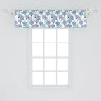 Ambesonne Flower Window Valance, Delicate Pastel Spring Trill Bindweeds, Curtain Valance for Kitchen Bedroom Decor with Rod Pocket, 54" X 12", Blue Grey Mauve