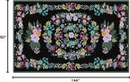 Flagship Carpets Schoolgirl Style Vintage Floral Educational Area Rug for Kids Room Seating Décor, Children's Classroom, Play Carpet for Teaching and Playroom, 7'6" x 12', Black & Multi