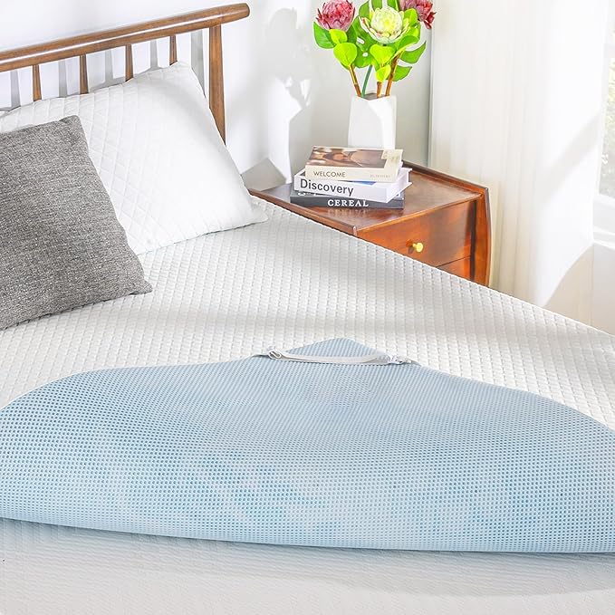 EGO Gel Memory Foam Mattress Topper, 4 Inch Queen with Removable Breathable Soft Cover, Cooling Bed Topper for Comfort Body Support & Pressure Relief, CertiPUR-US Certified