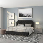 Flash Furniture Brighton King Size Tufted Upholstered Platform Bed in Black Fabric