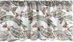 Ambesonne Fishes Window Valance Pack of 2, Watercolor Common Carp Perch and Bass Freshwater Animals Themed Seafood Drawing, Rod Pocket Curtain Valances for Kitchen Bedroom, 54" X 18", Pale Blue Grey