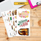100 Pieces Italy Sticker Italian Travel Stickers Vinyl Waterproof for Kids Adults Car, Wall Decor Decal, Hard hat Scrapbook Laptop Phone Birthday Christmas Gift Funny