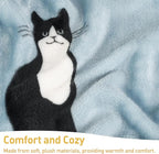 Catalonia Wearable Fleece Blanket with Sleeves and Foot Pockets for Adult Women Men, Micro Plush Comfy Wrap Sleeved Throw Blanket Robe Large, Wondercat Grey