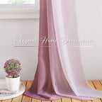 NICETOWN Decorative Wedding Arch Draping Window Scarf Curtains, Romantic Mauve Ombre Voile Sheer Soft Window Scarf Valances for Outdoor/Indoor Big Events, Set of 2, W60 x L216