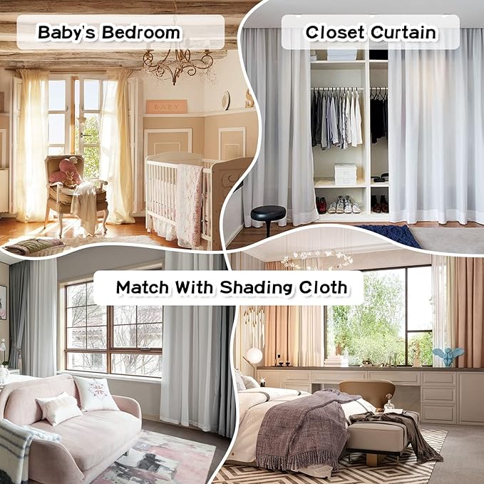 MYSKY HOME Grey Curtains for Bedroom Windows 2 Panels Pom Pom Sheer Curtains 84 Inch Long for Living Room Nursery Kids Room Rod Pocket Boho Farmhouse Dining Room Window Drape 52 x 84 inch