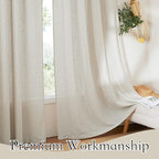 RYB HOME Angora Semi Sheer Curtains 90 inches Long, Grommet Easy Sliding Light Filtering Half Privacy Window Curtains & Drapes for Bedroom Living Room Farmhouse, W 52 x L 90 inches, 2 Pcs
