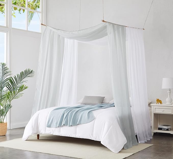 Warm Home Designs 30 Feet Long Gray Silver Window Scarf. These XXL Length Valance Window Scarves 54 X 360 Inches in Size. Great as Bed Canopy or Wedding Arch Draping Fabric. AM Silver 360"