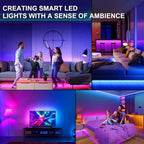 LED TV Lights,16.4ft Smart RGB Strip for 45-75 Inch TVs, Music Sync Bluetooth App & Remote Control, USB-Powered LED Lights for Gaming, Bedroom, PC, Home Theater