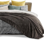 Bedsure GentleSoft Sherpa Fleece Blankets Queen Size for Bed - Thick and Warm Throw for Women and Men, Soft Fuzzy Plush Queen Blanket for Winter, Brown, 90x90 Inches
