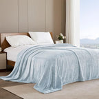 Exclusivo Mezcla Fleece Bed Blanket King Size, Super Soft and Warm Blankets for Couch, Sofa and Bed Waffle Textured, Cozy, Fuzzy and Lightweight (Mixed Slate Blue, 90x104 Inches)